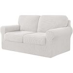 Sofa Cover Stretch Sofa Slipcover 2 Seater with 2 Backrest and 2 Seat Cushion Covers Separate Furniture Protector Loveseat Cover 145-178cm 5 PCS (Ivory)