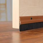 Deco Window 2 Pcs Door Seal (36.5" L X 1.5" W) Gate Bottom Sealing Strip Draft Excluder Stopper with Aluminium Plate & Nylon Bristles for Weather Stripping, Air & Sound Blocking (Chocolate)