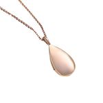 Epinki Ash Jewellery for Women, Rose Gold Teardrop Ashes Urn Stainless Steel Pendant Necklace Memorial Necklace Chain 20 Inch