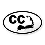 CafePress Cape Cod CC Map Oval Sticker Oval Bumper Sticker, Euro Oval Car Decal