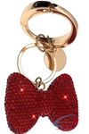 iAccessories Sparkling Rhinestones Crystal Bow Key Ring | Keychain Charm for Girls Bags, Wallets and Luggage - Red