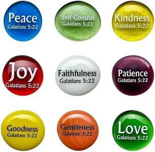 Fruit of the Spirit Glass Stones 9 Beautiful Rocks Each With a Word From the Galatians 5:22 Verse. Inspiring Christian Education Tool From Lifeforce Glass.