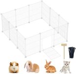 Pet Playpen, Small Animals Playpen with Door, DIY Encrypted Metal Wire Rabbit Fence, Guinea Pigs Cages, Kitten Playpen, Indoor & Outdoor Yard Fence for Small Animals