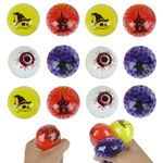 DIYASY 12 Halloween Stress Balls, 4 Styles Fidget Squishy Balls for Halloween Party Favors Kids Goody Treat Bag Fillers