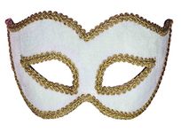 Forum Novelties Women's Velvet Masquerade Mask, White, One Size