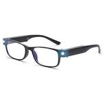 OuShiun Reading Glasses with Light Rechargeable Led Lighted Magnifier Reading Glasses Blue Light Blocking Magnifying Eyeglasses Unisex Clear Vision