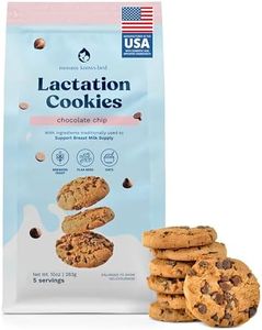 Lactation Cookies Breastfeeding Supplement - Chocolate Chip - Support Mothers Breast Milk Supply Increase - with Brewers Yeast Powder, Oat Flour, and Flax for Lactation - Fenugreek Free (Chocolate Chip (10 oz), 1 Pack)