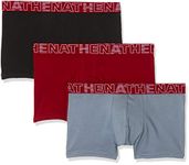 Athena Men's Basic Color Swim Trunks, (Noir Bordeaux Gris 1900), Small (Size: 2) (Pack of 3)