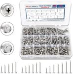 420Pcs Self Tapping Screws for Metal – 410 Stainless Steel Self Drilling Screws — 1/2" to 2" Self Tapping Sheet Metal Screws, #8#10 Phillips Wafer & Hex Washer Screws for Metals, Wood and Plastic