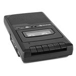 Auna RQ-132USB - Portable Cassette Recorder, Dictation Device, Cassette Tape Recorder, Battery/Mains Operation, USB, Built-in Speakers, Headphone Connection, Microphone-in, Black