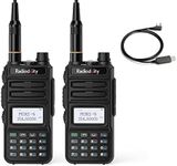 2 Pack Radioddity MU-5 MURS Radio, License Free Two-Way Radio Rechargeable, Display Sync for Industrial Business Retail + PC002 FTDI USB Programming Cable Compatible with Windows 7/8/10/11 macOS