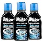 Buster Bathroom Sink Unblocker, 300ml, Pack of 3, Unblock Hair & Sludge from Showers, Baths & Sinks – Fast-Acting Plughole Unclogger, Clears Blockages & Slow-Draining Water