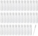 JJKMALL- 100PCS 1ml 1/4 Dram Empty Glass Perfume Sample Bottle Vials with 3ml 1pcs Droppers Samplers for Essential Oils Aromatherapy caps with