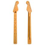 Guitar Neck, Guitar Accessory,Electric Guitar Neck Replacement 22 Frets Maple Fretboard Guitar Neck Replacement Wood DIY Guitar