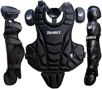 PHINIX Catcher Chest Protector and Leg Guards.Recommended for Ages 9-12 (Black)