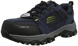 Skechers Men's Greetah Trainers, Blue Navy Suede Leather W Textile Nvbk, 9 UK