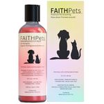 FaithPets Deshedding & Dandruff Pet Shampoo -Organic Pomegranate, Organic Almond & Chlorhexidine Dog Shampoo to Soothe Dry Skin. Odor Elimination, Loosens & Combats Shedding 8 Fl Oz