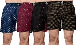 ARBB Cotton Blend Soft Comfortable & Breathable Printed Regular Shorts/Boxer for Men - Pack of 4 (Navyblue,Maroon,Black,Black19 / 4XL)