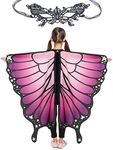 Magifire Butterfly Wings for Girls, Halloween Butterfly Wings, Kids Costume Butterfly Wings Pink/Purple