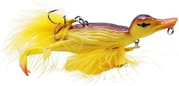 CREEYA 1piece 3D Duck Topwater Fishing Lure Yellow Duckling Floating Artificial Bait Plopping and Splashing Feet Hard Fishing Tackle Geer 12cm 28g