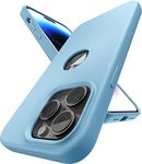 Vaku Luxos® Liquid Silicon Logo-Cut for iPhone 14 Pro Case Cover, Soft TPU, Shockproof, Scratch Resistant, 6 Feet Drop Protection, Compatible with iPhone 14 Pro Back Cover - Sierra Blue