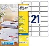 AVERY - Pack of 315 Self-Adhesive Address Labels, Customisable and Printable, White, Size 63.5 x 38.1 mm, Inkjet Printing, (J8160-15)