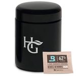 Herb Container - Half Oz Smell Proof Jar & Humidity Pack (250 ml) Airtight UV Protection Keeps Herbs Fresh for Months