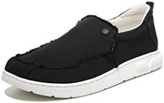 Vionic Beach Seaview Casual Men’s Slip On Sneakers-Sustainable Shoes That Include Three-Zone Comfort with Orthotic Insole Arch Support, Machine Wash Safe- Sizes 7-13, Black, 10