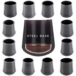 Multipurpose Feet. Rubber Ferrules with Hard-Wearing Steel Insert, Range of Sizes, Made in Germany (Black, 18mm - See Second Image Before Ordering This Size, Pack of 4)