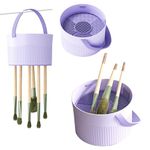 MHWL 3-in-1 Makeup Brush Cleaner Bowl - All-in-One Silicone Washing, Drying & Organizing System, Portable(purple)