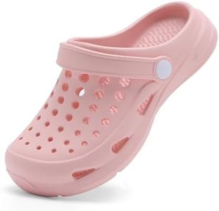Nedaan Kids Garden Clogs Boys Girls Slides Sandals Toddler Non Slip Water Shoes Pink