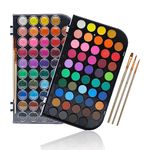 Artecho Watercolor Paint Set 48 Colors with 3 Paint Brushes, Water Color Paints Sets, Washable Water Colors