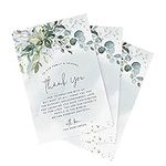 Bliss Collections Wedding Place Setting Thank You Cards for Your Table Centerpieces and Wedding Decorations - Made in the USA - 4x6 Cards, Pack of 50 (Greenery Watercolor)