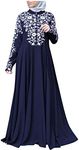 Eid Dresses for Women Long Sleeve Ethnic Style Muslim Clothes Ramadan Prayer Dress Biblical Costumes Dubai Kaftan Umrah Thobe, C#_blue, Medium