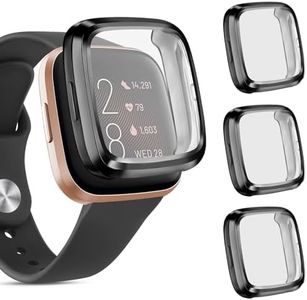 Meliya 3 Pack Screen Protector for Fitbit Versa 2 (NOT for Versa 1/Versa Lite/Versa SE), TPU All-Around Protective Case Cover Rugged Bumper Shell Accessories for Fitbit Versa 2 Smartwatch