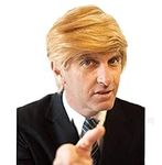 eBoutik - KEEP AMERICA GREAT - REALISTIC SHORT BLONDE DONALD TRUMP & BORS JOHNSON WIG - HALLOWEEN COSTUME PRIME MINISTER, PRESIDENT TRUMP FANCY DRESS (BLONDE SHORT WIG)