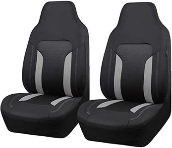 CAR PASS CarGrand Universal 3D Air Mesh-100% Breathable Sporty Bucket Car Seat Cover Front Seats only, Airbag Compatible,Fit Automotive SUV Truck Sedan Women(High Back Front 2 Piece Black Gray )