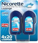 Nicorette 4 mg Coated Nicotine Lozenges to Help Quit Smoking - Ice Mint Flavored Stop Smoking Aid, 20 Count x 4