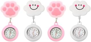 Gatuida 4 Pcs Pocket Watch Student Nurses Fob Watch Fob Watches Cute Fob Watch Clip-on Digital Vintage Hand Watch for Men Watches Miss Silica Gel Clip Delicate