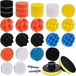 Faburo 31PCS Polishing Pads, Drill Polishing Pads with 2PCS M10 Drills, Drill Polishing Kit for Car, 27PCS Car Polishing Pads, Buffing Pads for Auto Car Polishing, Sanding, Waxing.