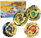 Ingooood Battling Toy Tops Battle Burst Tops Blade Blade Toys for Kids Gyro Metal Fusion, 4X High Performance Tops Attack Set with Launcher and Grip Starter Set and Arena