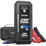 Car Battery Charger TOPDON 2000A Peak Battery Jump Starter for Up to 8L Gas/6L Diesel Engines, 12V Portable Battery Booster Jump Starter Pack with Jumper Cables and EVA Protection Case