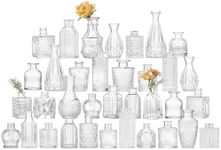 Fixwal 36 Glass Bud Vase Set, Small