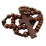 Rosaries For Men | Mens Dark Brown Wooden Rosary Beads | Corded Rosaries with Crucifix (Wood Dark Brown)