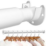 Mavivegue Closet Rod, 17 to 56 Inch Adjustable Closet Rods for Hanging Clothes, Heavy Duty Tension Rod, White Curtain Rod for Closet, Wardrobes, Bathroom, Laundry