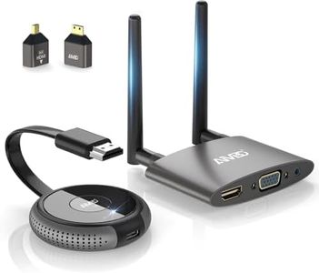 AIMIBO Wireless HDMI Transmitter and Receiver 4K, Plug & Play,165FT/50M, Dual Screens Wireless HDMI & VGA Live Casting Video/Audio for Laptop/TV Box/Camera/Blu-ray/Phone to Monitor/Projector/HDTV