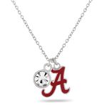 Alabama Crimson Tide Gifts for Women - Alabama Script A Pendant Crystal Necklace - Hypoallergenic Stainless Steel Necklace - Unique College Football Accessories for Women, Stainless Steel, crystal