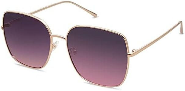 SOJOS Lunettes de soleil à monture métallique carrée, tendance et surdimensionnée, pour femmes et hommes, à verres miroirs plats et anti-UV SJ1146