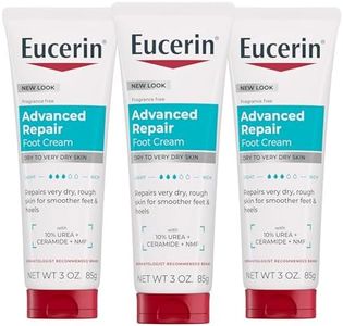 Eucerin Advanced Repair Foot Cream for Dry Feet and Heels, Repairs Very Dry, Rough Skin, Fragrance Free, Non Greasy, Fast Absorbing, Travel Size Lotion, 3 Oz Tube, Pack of 3