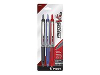 Pilot Precise V5 RT Retractable Rolling Ball Pens, Extra Fine Point, 3-Pack, Black/Blue/Red Inks -26053